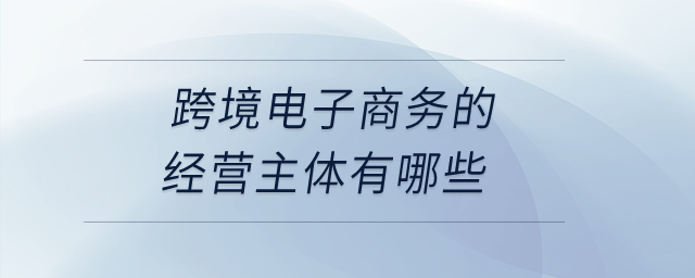 跨境電子商務(wù)的經(jīng)營主體有哪些,？