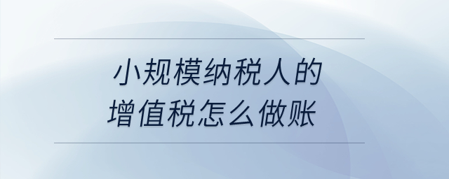 小規(guī)模納稅人的增值稅怎么做賬,？