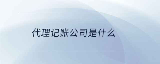 代理記賬公司是什么