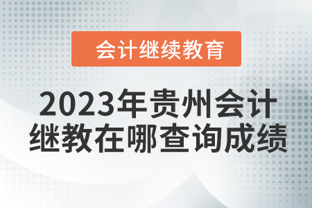 2023年貴州會(huì)計(jì)繼續(xù)教育在哪查詢成績(jī),？