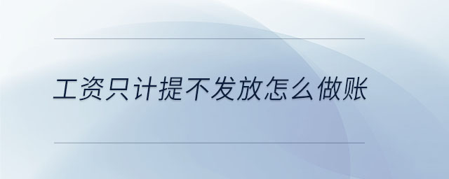 工資只計提不發(fā)放怎么做賬