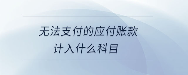 無法支付的應付賬款計入什么科目