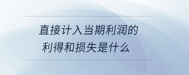 直接計入當期利潤的利得和損失是什么