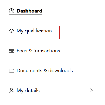 1. 登錄myACCA賬號(hào)后,，點(diǎn)擊“My qualification”