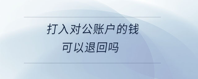 打入對公賬戶的錢可以退回嗎