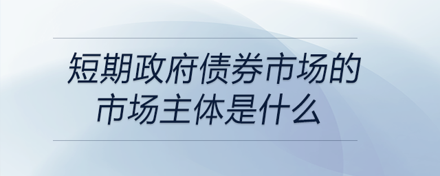 短期政府債券市場的市場主體是什么