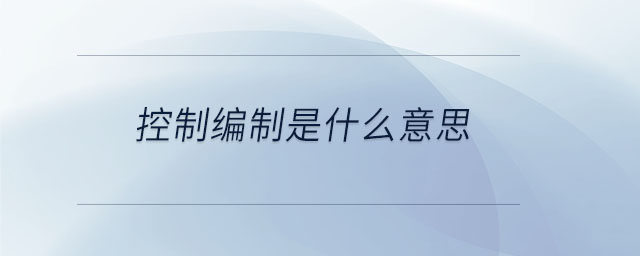 控制編制是什么意思