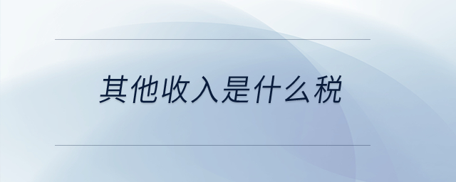 其他收入是什么稅,？