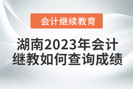 湖南2023年會計繼續(xù)教育如何查詢成績？
