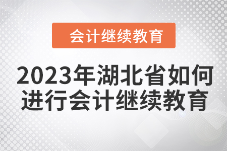 2023年湖北省如何進(jìn)行會(huì)計(jì)繼續(xù)教育