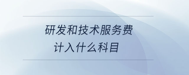 研發(fā)和技術(shù)服務(wù)費計入什么科目