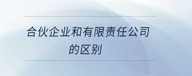 合伙企業(yè)和有限責(zé)任公司的區(qū)別