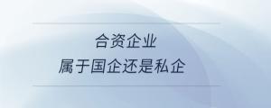 合資企業(yè)屬于國企還是私企