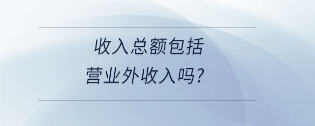收入總額包括營(yíng)業(yè)外收入嗎