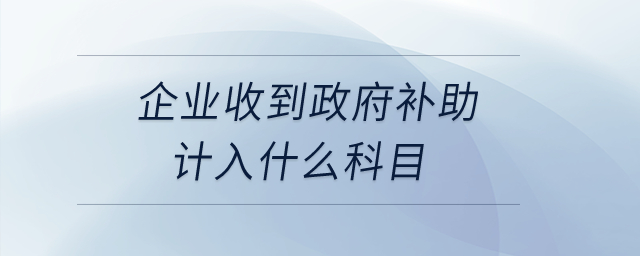 企業(yè)收到政府補(bǔ)助計(jì)入什么科目？