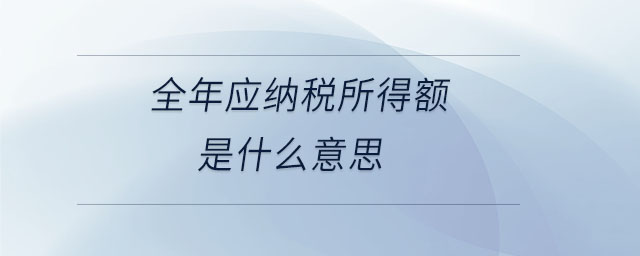 全年應(yīng)納稅所得額是什么意思