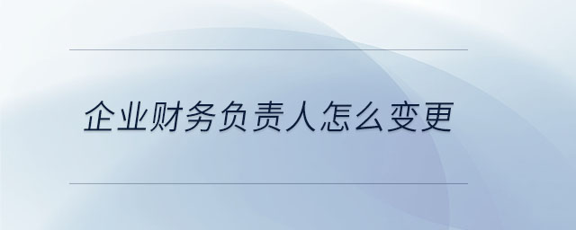 企業(yè)財務(wù)負(fù)責(zé)人怎么變更