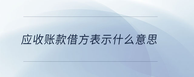 應(yīng)收賬款借方表示什么意思