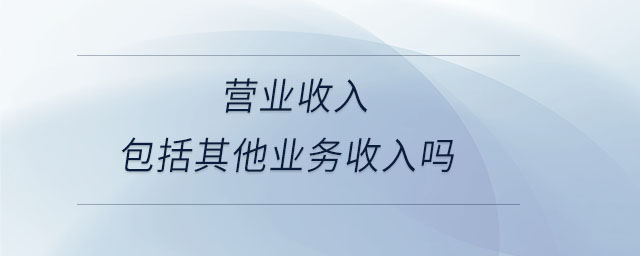 營業(yè)收入包括其他業(yè)務(wù)收入嗎