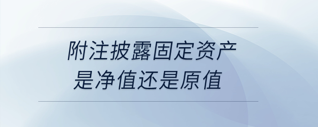 附注披露固定資產(chǎn)是凈值還是原值,？