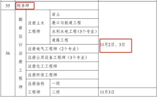 稅務(wù)師考試時間