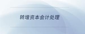 轉(zhuǎn)增資本會(huì)計(jì)處理