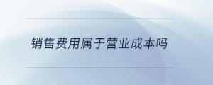 銷售費(fèi)用屬于營(yíng)業(yè)成本嗎