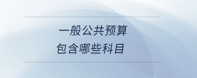 一般公共預(yù)算包含哪些科目