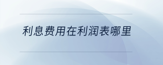 利息費(fèi)用在利潤(rùn)表哪里？