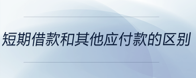 短期借款和其他應(yīng)付款的區(qū)別