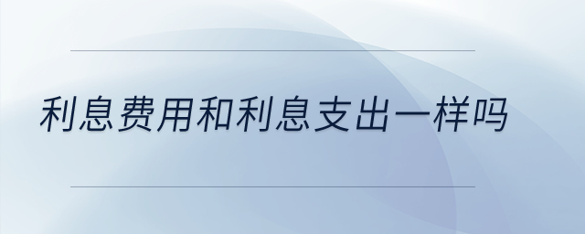 利息費(fèi)用和利息支出一樣嗎？