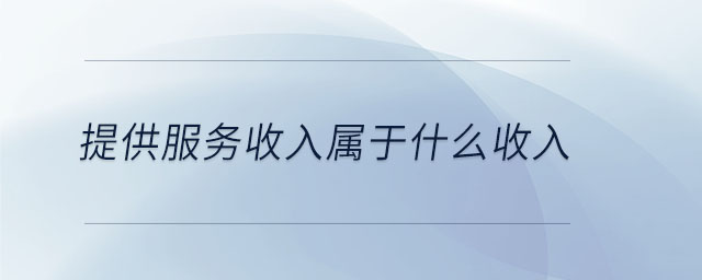 提供服務(wù)收入屬于什么收入