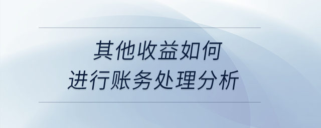其他收益如何進行賬務(wù)處理分析？