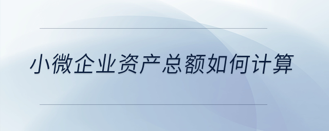 小微企業(yè)資產(chǎn)總額如何計(jì)算,？