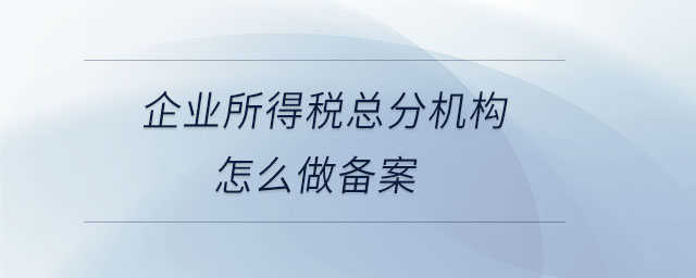 企業(yè)所得稅總分機(jī)構(gòu)怎么做備案