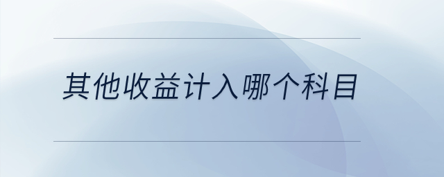 其他收益計入哪個科目？