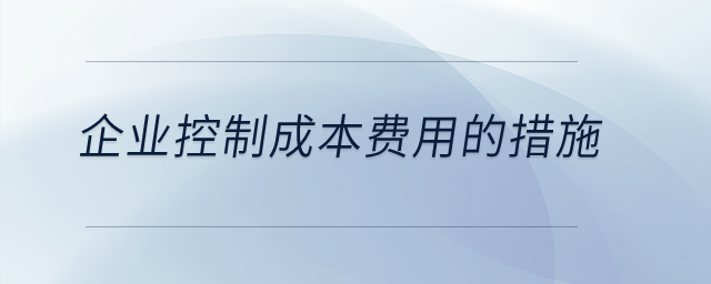 企業(yè)控制成本費用的措施是什么,？