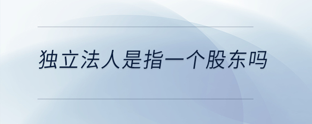 獨立法人是指一個股東嗎？