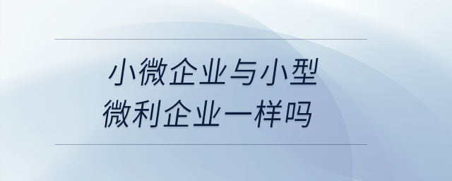 小微企業(yè)與小型微利企業(yè)一樣嗎,？