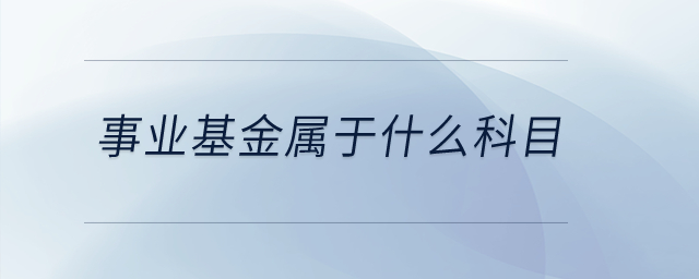 事業(yè)基金屬于什么科目,？