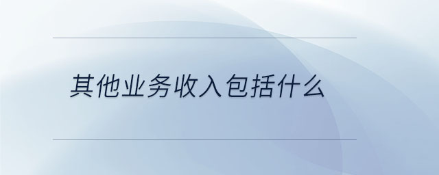 其他業(yè)務(wù)收入包括什么