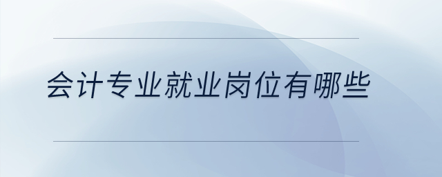 會計專業(yè)就業(yè)崗位有哪些,？