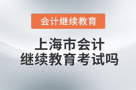 2024年上海市會計繼續(xù)教育需要考試嗎？