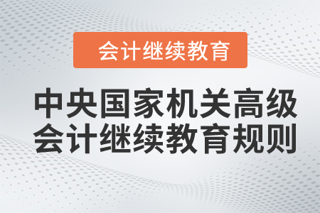 2024年中央國家機關(guān)高級會計專業(yè)技術(shù)人員繼續(xù)教育規(guī)則概述