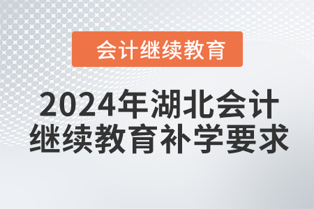 2024年湖北會計繼續(xù)教育補學要求