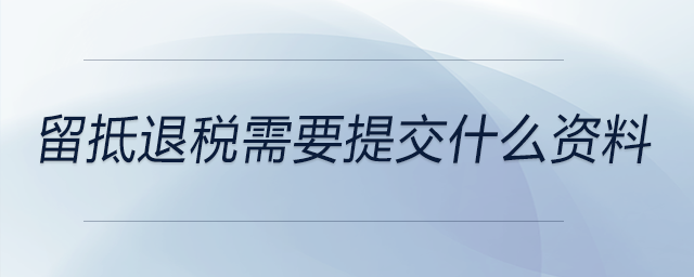 留抵退稅需要提交什么資料