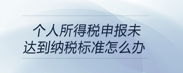 個人所得稅申報未達到納稅標(biāo)準(zhǔn)怎么辦