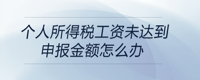 個(gè)人所得稅工資未達(dá)到申報(bào)金額怎么辦