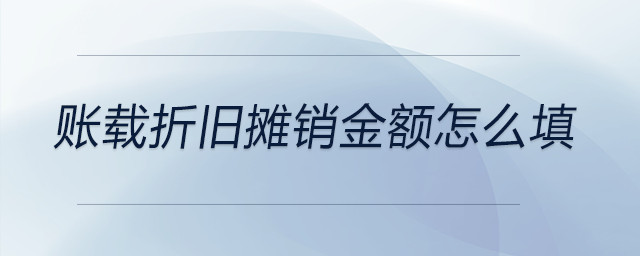 賬載折舊攤銷金額怎么填