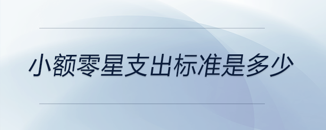 小額零星支出標(biāo)準(zhǔn)是多少